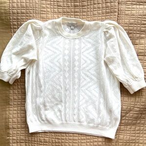 Joie Cotton cashmere blend summer crochet sweater
